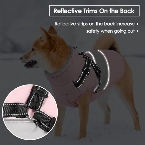 Dog Coat, XXXL Dog Jacket Winter with Harness Built in - Picture 6 of 7